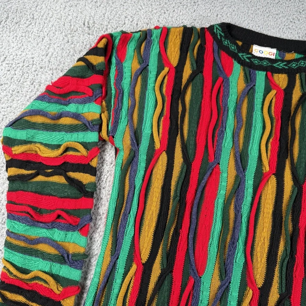 Vintage Coogi Sweater Mens Large Multicolor Australia Mercerised Hip‎ Hop 90s